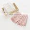 Pure color lace summer new style baby girl ruffle shorts