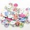 Mixed Multicolor Flower 2 Holes Round Wood Painting Sewing Buttons 15mm(5/8")