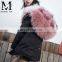 Hot Pink Raccoon Fur Collar Parka 2016 Luxury Factory Direct Sale Girls Fur Jacket