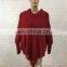 Ladies pure cashmere knitting elegant pullover poncho with long sleeves solid color turtleneck sweater