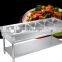 Factory Price Buffet Stainless Steel Glass Food Warmer Display Showcase