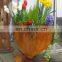 Handmade Corten various shape rusty garden flower pots