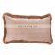 Custom Made Decorative 3D Printed Pink Flowers Outdoor Bench Waterproof Throw Pillow Cushion with Jute Fringe