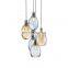 Zhongshan modern blue amber glass chandelier pendant lighting for livingroom