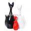 Cat shape black ,white,red three kind color ceramic craft for table decor