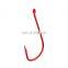 Bagged fish hooks  Ten pieces in a bag Red high carbon fishing line hook