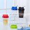 Custom Logo BPA Free 13Oz Plastic Protein Shaker Bottle with mixing ball and Colorful Lid
