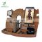 Wood Cell Phone Stand Watch Holder Men Wireless Device Dock Organizer Wood Mobile Base Nightstand Charging Docking Station