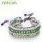 Topearl Jewelry Freshwater Pearl Bracelet Malaysian Jade Bracelet Woven Leather Wrap Bangle CLL176