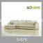 L-Shaped Living Room Furniture Sectional cotton light yellow color Fabric Sofa Set