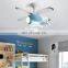 New Model Helicopter Aircraft LED Ceiling Fan Light With Remote Control for Kids Bedroom Pendant Light