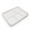 School Hospital 5 Compartment Tray Sugarcane Biodegradable Food Tray Plate Disposable For Lunch and Dinner