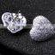 Latest Cute Girl Heart Shape Small Fashion Style Cubic Zirconia Lover Gift Stud Earrings