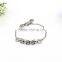 Silver color round beads man chain stainless steel bracelet