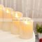 2015 new products ivory color moving flame wick led candle with timer
