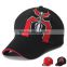 Black body 3d embroidered baseball cap pattern