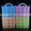 Plastic 3layers nail storage box