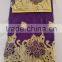 yellow african george fabric with cord lace india raw silk george wrappers with flower pattern