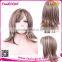 Mixed Brown Golden Adjustable Elastic Trim Women Synthetic Wig