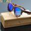 Colorful revo coating lens and frame UV400 wood sunglasses