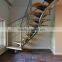 Helical Stairs with Wood Treads and metal railing curved wood staircase