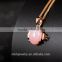 angel pendant 925 silver 18K gold plated natural pink opal precious gemstone pendant necklace wholesale jewelry from dubai