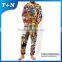 adult fleece custom printed one piece printed cotton jumpsuit