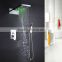 luxury bathroom stainless steel shower kits wall mount multi spray hydro power water rain led shower