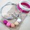 multicolor baby silicone teething necklace factory wholesale silicone teething necklace TN012
