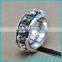 2016 NEW Men's Punk Tai Silver Ring Band Silver Skull Head Bone Gothic Fshion Unique Men's Ring