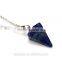 2016 Wholesale Quartz Stone Pendants Natural Crystal Point Pendant Lapis Lazuli Crystal Prism Conical Jewelry Necklace
