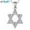Women 925 Sterling Silver Zircon Star CZ Pendant Necklace Chain Jewelry