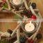 2016 Unique Creative Antique Wooden Glass Round Candle Holder