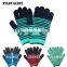 Made in China Cheap Mixed Colour Knitted Pretty Nylon Glove/Guantes 0276