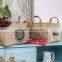 Coffee PE Coating Waterproof Printed Sturdy Jute Organizer Basket , Eco-friedly Jute Storage Basket