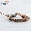 6mm natural indian agate women leather bracelet, new fashion bracelet, natural stone bead bracelet