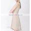 Nude women sleeveless dress with V-collar party formal dress