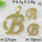Fashion hot wholesale 316l stainless steel jewelry letter style gold color set