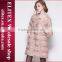 2015 HOT Baby Pink Jacquard Fashion Sexy Lady Overcoat Winter Dress