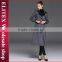 2015 European Design Gray turn-down collar women overcoat with belt