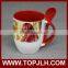 Topjlh special offer sublimation colored coffee mug spoon