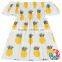 2017 summer latest girls dress style yellow pineapple printing kids birthday dresses baby girl clothes
