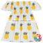 2017 children frocks designs blue cactus tribe print flutter sleeve summer dress