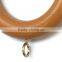 Smooth Wood Curtain Rod Ring With Screw Eye To Fit Curtain Poles Up To 35mm Diameter, Medium Brown Wood