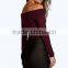 Professional Manufacture Factory Supply Bardot Neckline Long Sleeve Bodysuit Women