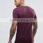 High Quality Custom Skinny Short Sleeve Crew Neck Longline Cut Plum men's 100% Cotton 180gsm Soft Jersey Casual Blank T-Shirt