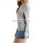 preepy look soft wool-blend rib-knit cuffs raglan sleeve sweater knitted
