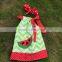 Professional Design Latest Style Girls Watermelon Green Chevron Dress With Necklace And Headband