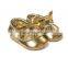 golden baby PU moccasins, bow design little girl moccasins