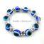 12mm Tibetan Silver Spacer Bead Elastic Evil Eye Bracelet Blue Turkish Lucky Eye Bracelet